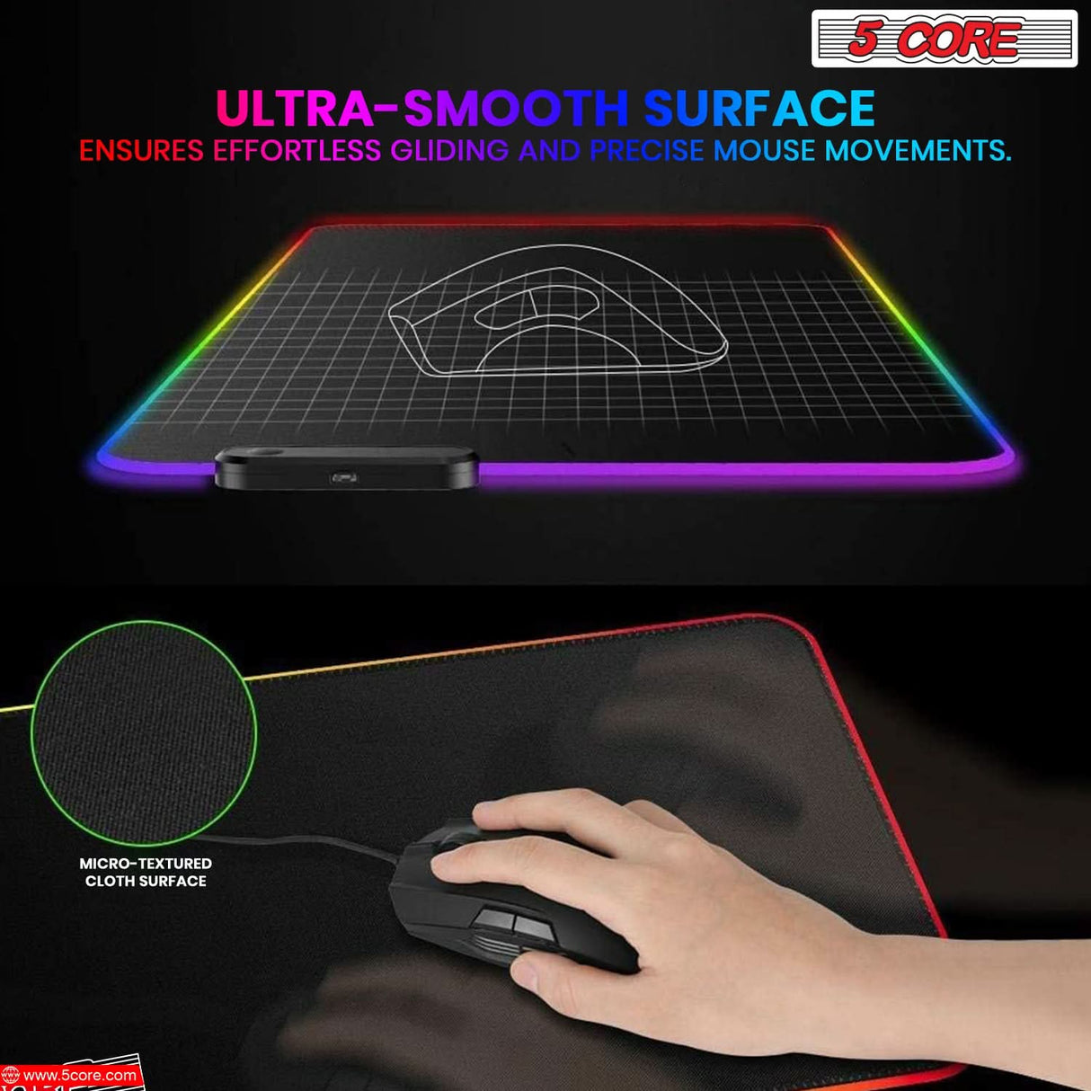 Our gaming mouse pad comes with a smooth surface 