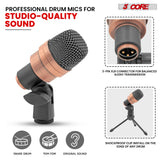 5 Core Snare Microphone XLR Wired Uni Directional Tom Drum and Other Musical Instrument Mic COPPER