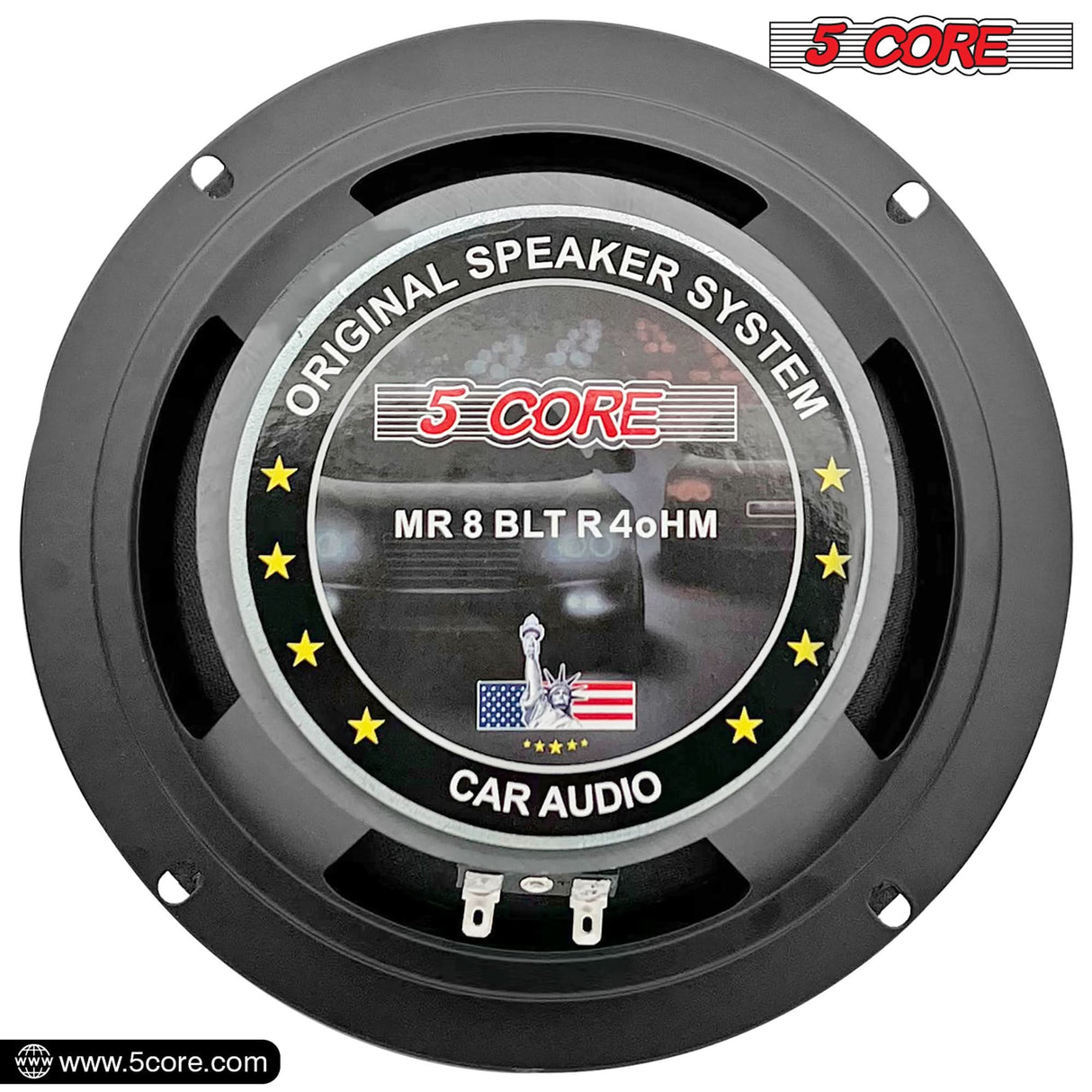 5Core 8 Inch Midrange Door Speaker 500W PMPO Subwoofer w Aluminum Bullet 4Ω Sub Woofer