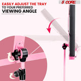 5Core Music Stand For Sheet Music Portable Tripod Adjustable Folding Note Holder Higher PINK