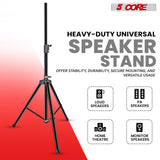 5Core Speaker Stand Tripod Tall Air Assist Lowering Adjustable Heavy Duty Floor Stands