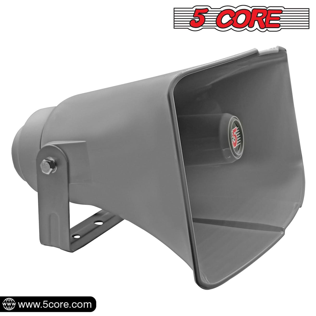 5 Core PA Horn Speaker Outdoor 8x16" Siren Loudspeaker • 40W RMS Loud Megaphone Driver Horn