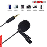 5Core Lavalier Microphone Clip On  Professional Grade 3.5mm Lapel Mic  Omnidirectional Lav Mic