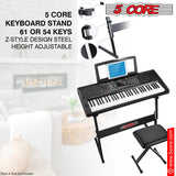 5 Core Keyboard Stand Heavy Duty Folding Sturdy Reinforced Z Design Adjustable Width & Height, Fits 61 or 54 keys, Digital Piano Keyboard Stand, Electric Pianos & Used for Travel & Storage KS Z1