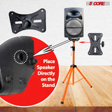 5Core Speaker Stand Tripod Tall Adjustable 72 Inch DJ Studio Monitor Stands Pole Mount ORANGE