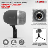 5Core Conga Mic Snare Tom Microphone Drum Kit Condenser XLR Instrument Mics