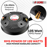 5 Core Compression Driver 135W RMS 8 Ohm Titanium Horn Throat Tweeter Speaker 18 TPI Threading