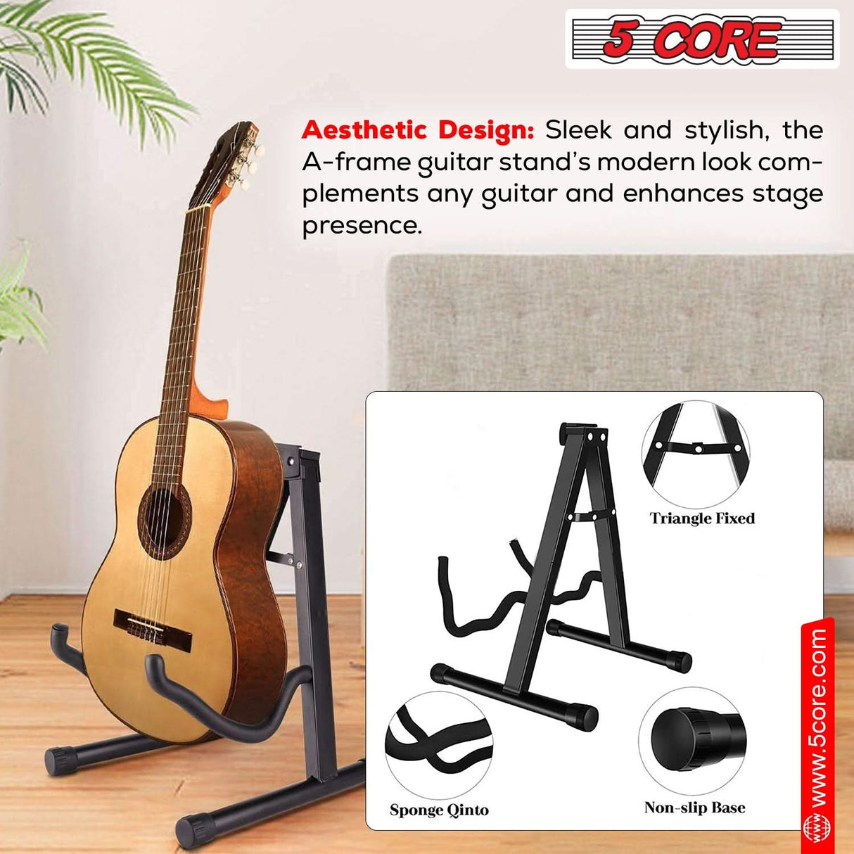 padded base folding guitar support