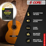 5Core Acoustic Guitar Strings 0.010-0.047 Steel Gauge Heavy Duty w Bright Tone For 6 String Guitars