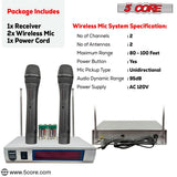 5Core Wireless Microphone VHF Fixed Dual Frequency Microfono Inalambrico 100FT Range