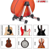 5Core Adjustable Aluminum A-Frame Floor Guitar Stand for Acoustic and Electric Bass