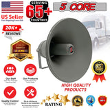 5Core PA Horn Loud Speaker 12 Inch Outdoor Indoor 35W 8 Ohm Multi Purpose Loudspeaker