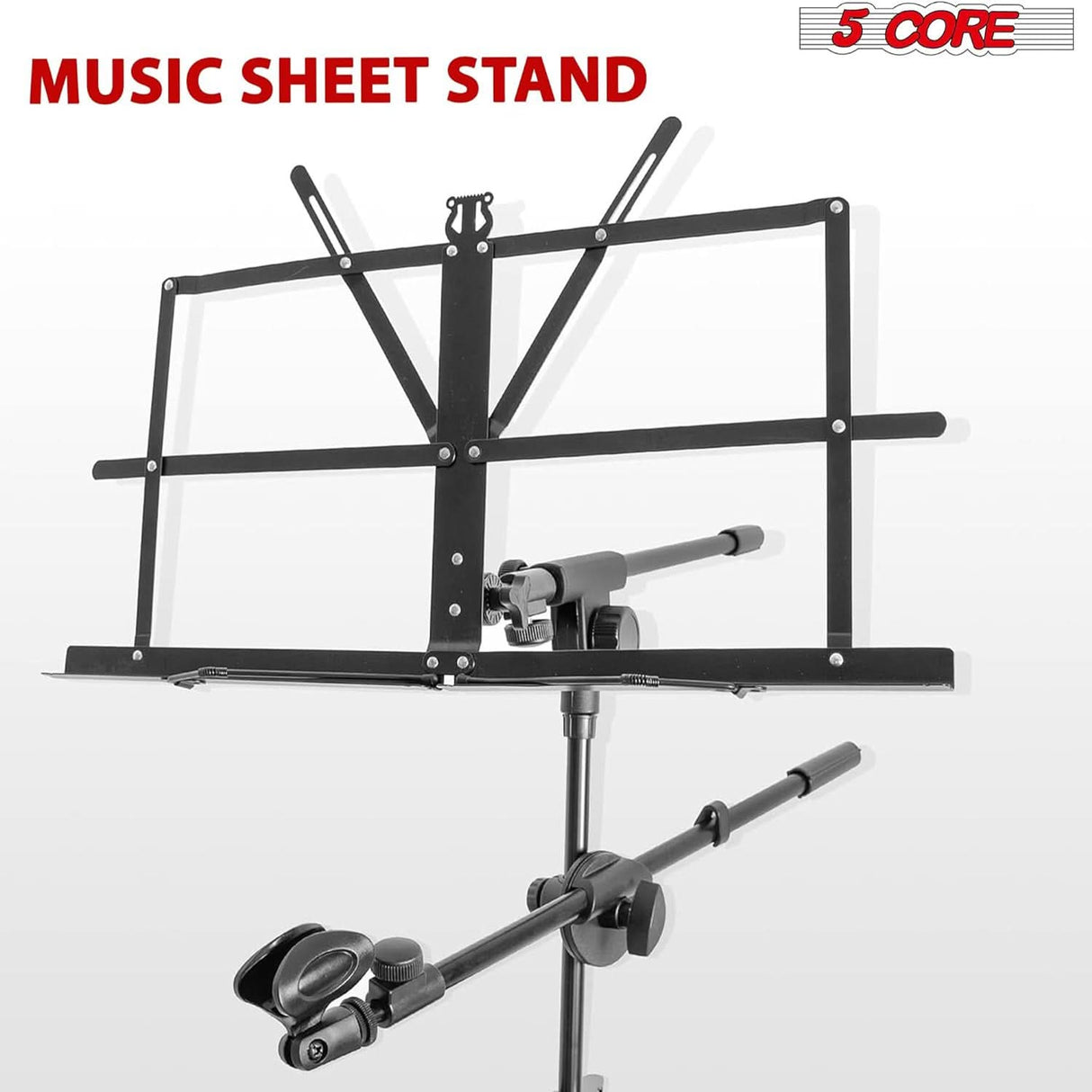 5Core Keyboard Stand 2 Tier Classic Adjustable Electric Piano Sturdy Holder BLACK