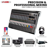 5 Core Audio Mixer 12 Channel DJ Equipment with Bluetooth USB Console Sound Board