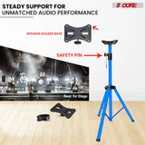 5Core Speaker Stand Tripod Floor Short Adjustable DJ Studio Monitor Stands Pole Mount SKY BLUE