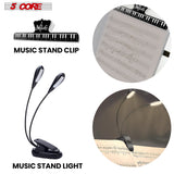 5Core Music Stand For Sheet Music Portable Tripod Adjustable Folding Note Holder With Light PINK