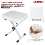 5 Core Keyboard Bench X Style Piano Stool Heavy Duty Adjustable Keyboards Chair White