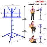 5Core Music Stand For Sheet Music Portable Tripod Adjustable Folding Note Holder BLACK