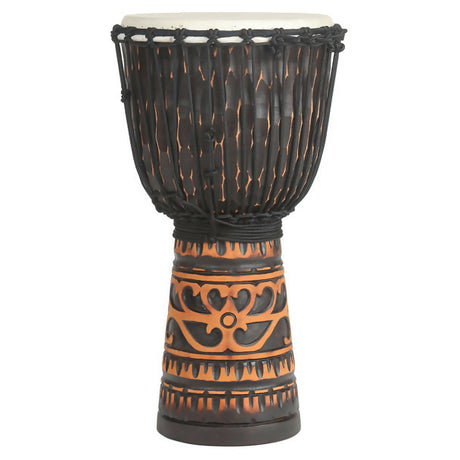 Deep Carve Antique Chocolate Djembe Drum, 10 in. w/ Bag