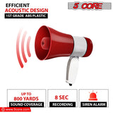 Mini megaphone with siren and loudspeaker for clear announcements.