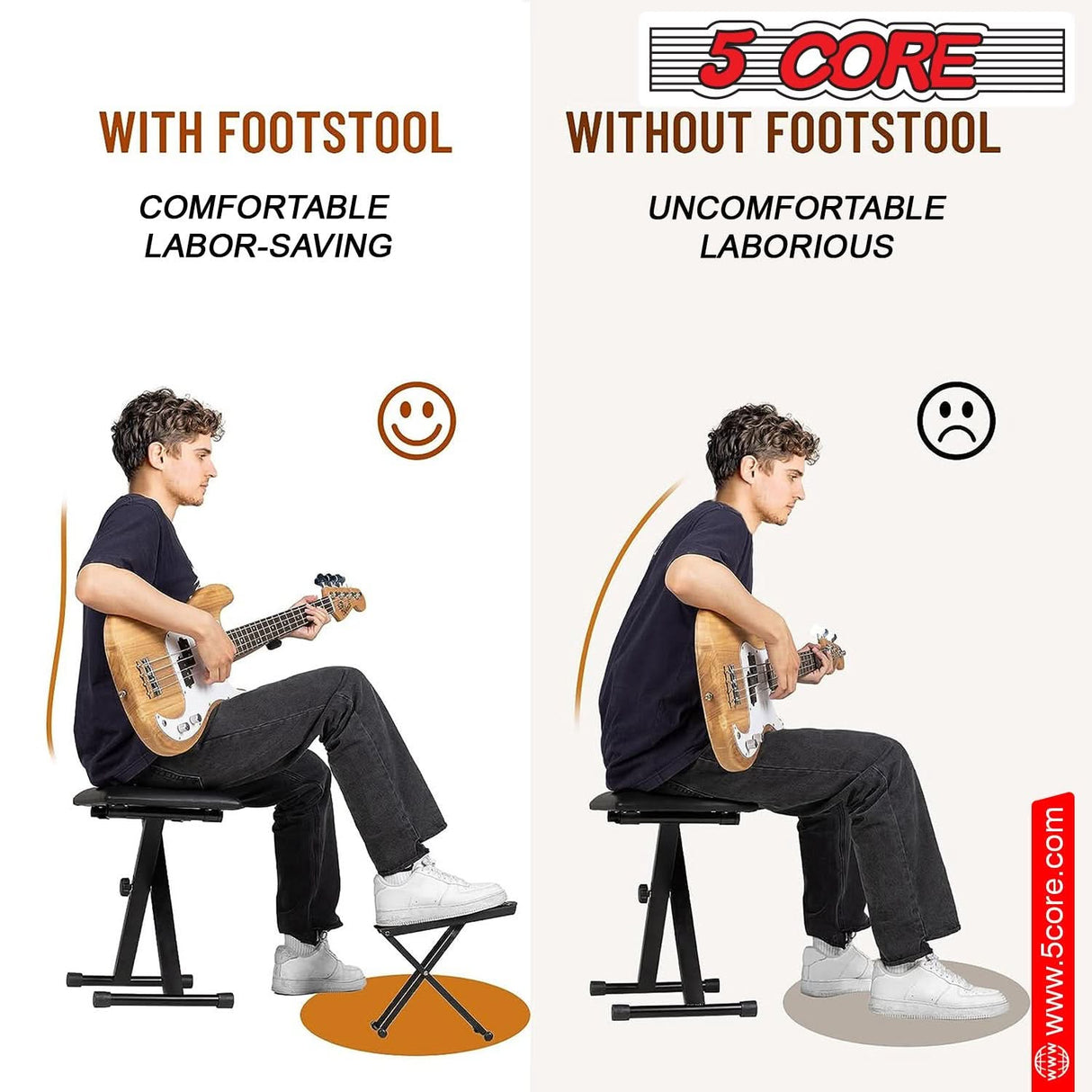 Collapsible folding guitar foot stool