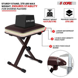 5 Core Keyboard Bench X Style Piano Stool Padded Adjustable Keyboards Chair