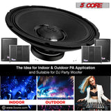 5Core 15 Inch Subwoofer Speaker 3500W Peak 8Ohm PA Replacemen DJ Sub Woofer 90 Oz Magnet