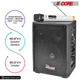 5Core Portable PA Speaker System 40W + Wireless Mic Rechargeable Public Speaking Machine