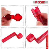 5Core Guitar String Winder Professional Guitars Tools Peg Winder with Bridge Pin Remover RED