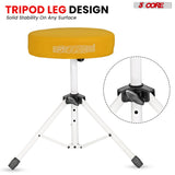 5Core Drum Throne Adjustable Guitar Stool Padded Drummer Seat for Adults & Kids YELLOW