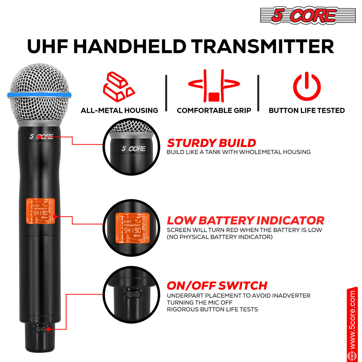 5 Core Wireless Microphones 8 Channel Karaoke Professional UHF Singing Mic System Cordless Microfonos