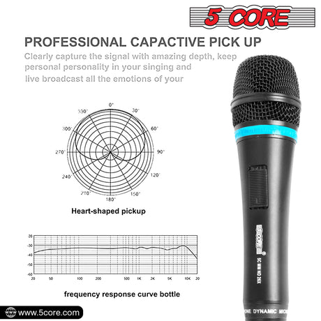 5 Core Dinamiese Mikrofoon Kardioïde Mikrofoon Eenrigting Handheld Mic XLR Karaoke Mikrofoon Sing ND-26X 