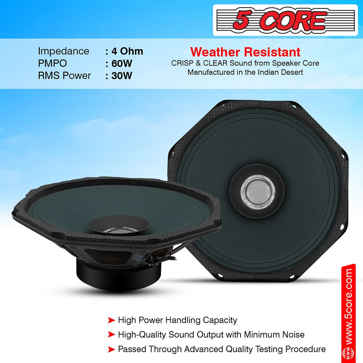 Designed for durability, this subwoofer features a weather-resistant build, delivering powerful bass in any environment