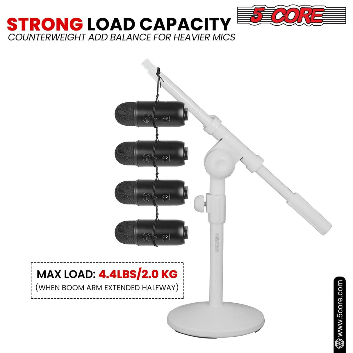 Heavy load capacity short mic holder