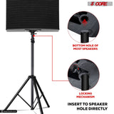 5Core Speaker Stand Tripod Tall Adjustable 72 Inch DJ Pole Mount Studio Monitor Stands BLACK