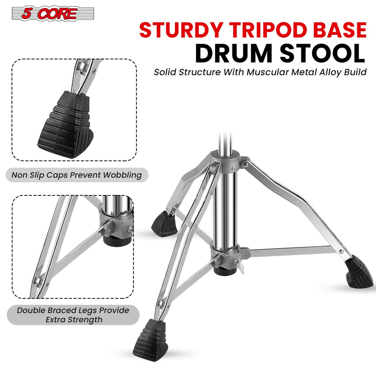 Built with durable material drumming chair