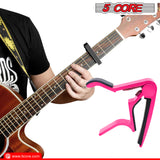 5 Core Guitar Capo Pink 2 Pack | 6-String Capo for Acoustic and Electric Guitars, Bass, Mandolin, Ukulele- CAPO PNK 2 Pcs