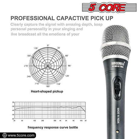 5Core XLR Microphone Dynamic Mic Karaoke Singing Studio Microfono Handheld Mics