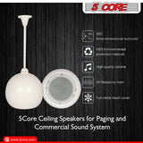 5Core Pendant Hanging Wall Speaker 15W Commercial Ceiling Mount speakers 8 Ohm Office Home Restaurant