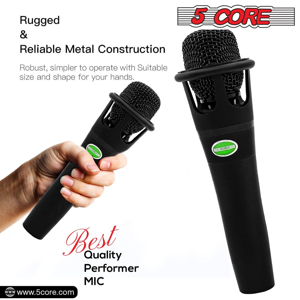 5Core XLR Microphone Dynamic Mic Karaoke Singing Studio Mics Handheld Microfono