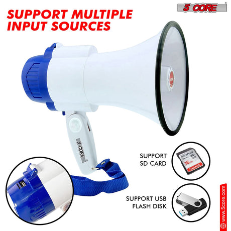 Cheer megaphone with handle, portable bullhorn loudspeaker for kids.