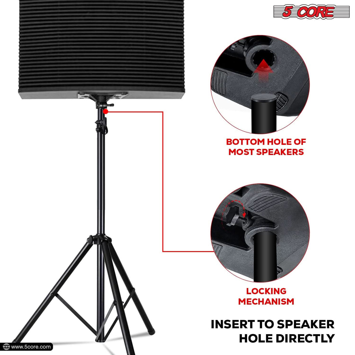 5Core Speaker Stand Tripod Tall Adjustable 72 Inch DJ Pole Mount Studio Monitor Stands Yellow