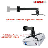 5Core Projector Mount Ceiling Wall Universal Holder Adjustable Low Profile Capacity 40lb BLACK