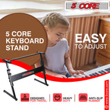 5 Core Keyboard Stand Heavy Duty Folding Sturdy Reinforced Z Design Adjustable Width & Height, Fits 61 or 54 keys, Digital Piano Keyboard Stand, Electric Pianos & Used for Travel & Storage KS Z1
