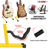 5Core Guitar Stand Floor A Frame Electric Acoustic Bass Soporte Para Guitarra YELLOW