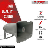 5 Core PA System Outdoor Indoor Paging Kit with 6 Loudspeakers 1 Mic 1 Amplifier All Weather Use