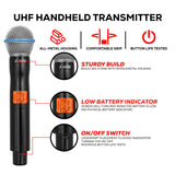 5 Core Wireless Microphone System 4/6/8 Channel UHF 492F Range Portable Receiver w Cordless Mic