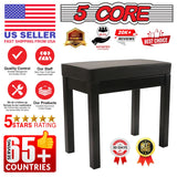 5Core Piano Bench with Storage Compartment Keyboard Stool w Iron Legs Comfortable Waterproof Seat