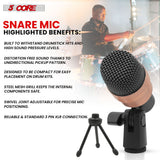 5 Core Snare Microphone XLR Wired Uni Directional Tom Drum and Other Musical Instrument Mic GRAY