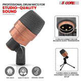 5Core Conga Mic Snare Tom Microphone Drum Kit Condenser XLR Instrument Mics